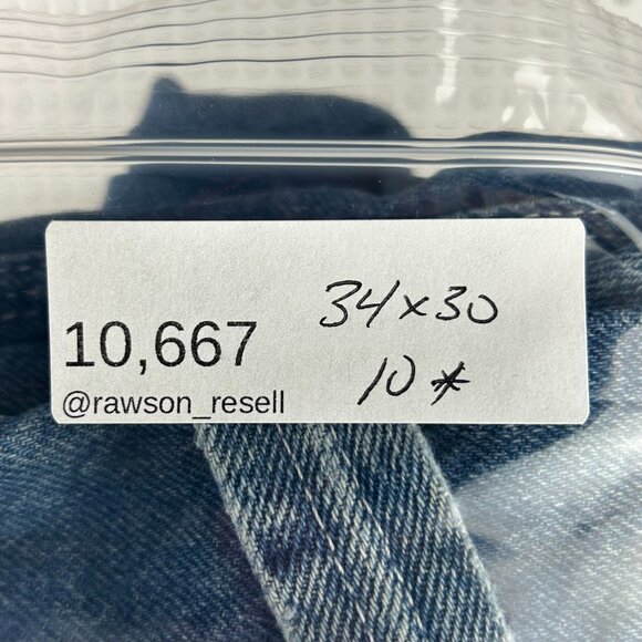 Tuf Nut Overalls 34x30 Carpenter Farmer Adult Jeans Blue Denim Work USA 90s - Picture 8 of 8